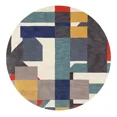 thumbnail image 4 of Abstract area rug, 5x5, Bed, Living, Kids, room, Hand tufted carpet, Geometric Wool, Round rugs, 4 of 6