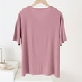 thumbnail image 4 of Birdeem Blouses pour Femmes, Haut/chemise à Manches Courtes Col en V Uni et Ample, 4 of 12