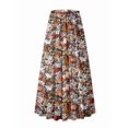 thumbnail image 2 of Jaimenalin Women'S Chiffon Elastic High Waist Pleated A-Line Flared Maxi Skirts Flower-256 M, 2 of 9