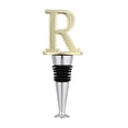 thumbnail image 3 of Reusable Wine Cork Bottle Wine Stopper Top Closer Seal in Brass - Letter “R”, 3 of 7