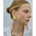 thumbnail image 2 of Irregular Gold Stud Earrings for Women Hammered Silver Stud Earrings Statement Geometric Earrings Vintage Gold Earrings, 2 of 6
