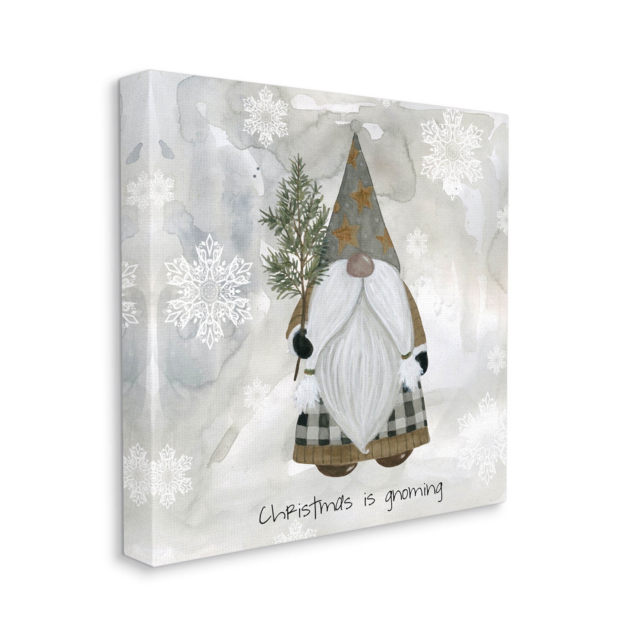 Stupell Industries Christmas Is Gnoming Holiday Pattern Graphic Art Gallery Wrapped Canvas Print Wall Art, Design by Livi Finn