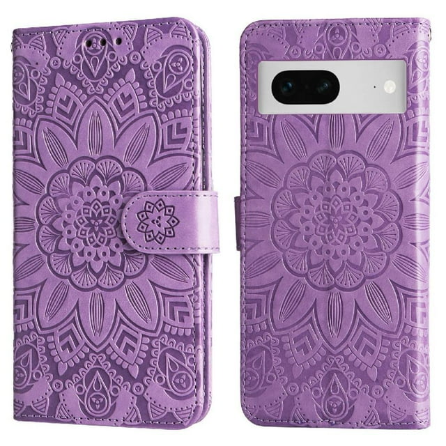 Funda tipo cartera GANGXUN para Google Pixel 7 , diseño girasol, cuero PU, soporte, cierre magnético, tarjetero