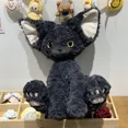 thumbnail image 5 of Juguete de peluche de gato negro para niños, almohada rizada, Kuki, muñeca de pelo largo, ojos grandes, regalo de cumpleaños y Navidad, 40CM2341, 5 of 5