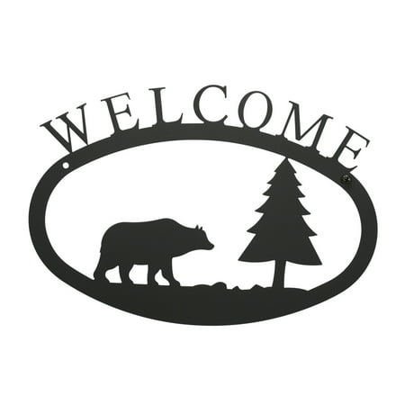 WEL-83-S 1 EACH Bear & Pine - Welcome Sign Small