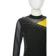 thumbnail image 5 of IEFIEL Kids Girls Dance Leotard Rhinestones Contrast Color Gymnastics Workout Unitard Figure Skating Bodysuit Yellow 6, 5 of 7