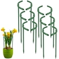 thumbnail image 1 of Flmtop 6Pcs Half Round Plant Support Stake Weather Resistant Plastic Tomato Planting Flower Support Ring for Garden, 1 of 8