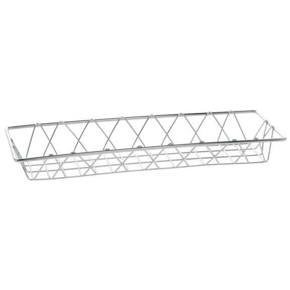 HUBERT® Wire Display Basket Rectangular Chrome Plated Steel Wire - 18"L x 6"W x 2"H