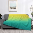 thumbnail image 2 of Fotbe Teal To Yellow Gradient Manta de Franela con Estampado, Manta Ultrasuave para Cama, Sofá, Auto, Hipoalergénica y Antibolitas-50"x40", 2 of 6