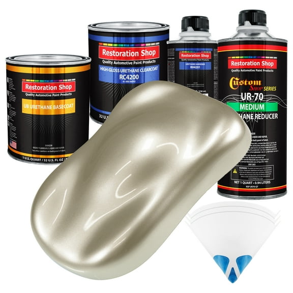 Gold Mist Metallic Quart URETHANE BASECOAT CLEARCOAT Car Auto Body Paint Kit