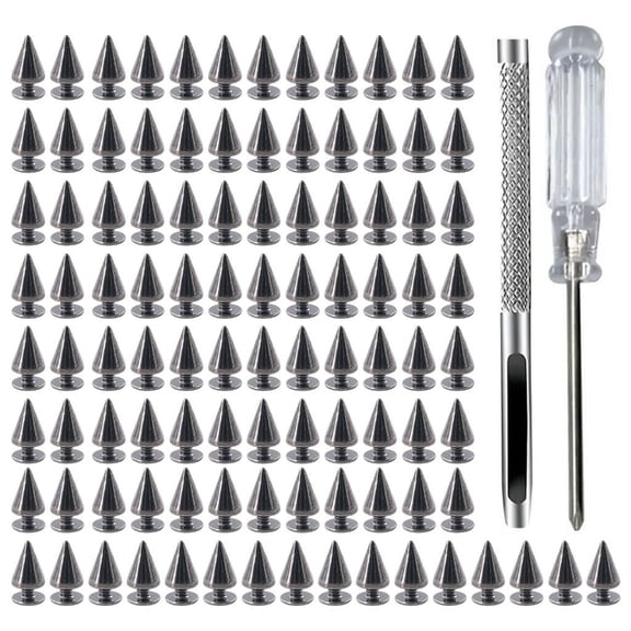 Yammee 100pcs Elegant Metal Studs Accessory for Denims Jackets and Punk Styles Designs