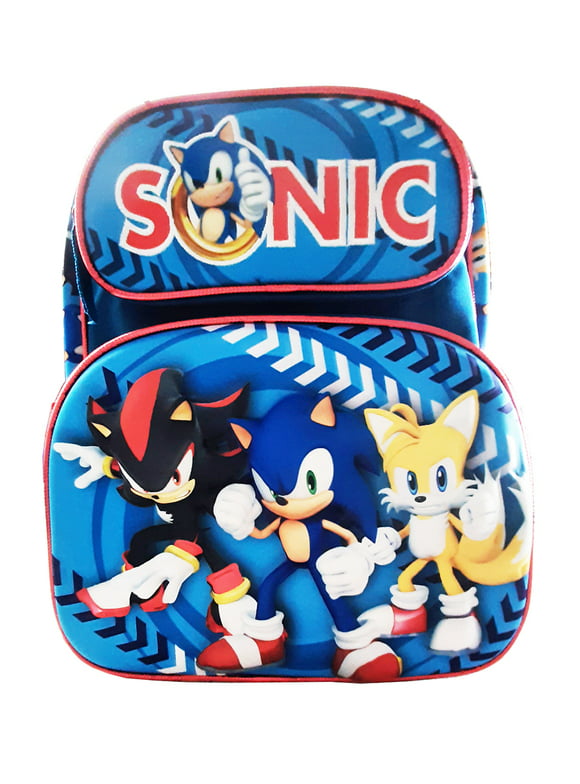12" Medium 3D Molded Sonic The Hedgehog Arrow Backpack