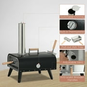Outsunny Outdoor Pizza Oven with Stone, 12 Wood Fired Pizza Maker