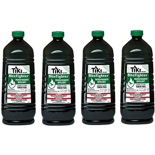 Antorcha BiteFighter Fuel repelente de mosquitos de la marca TIKI, 3 litros x 4