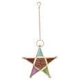 thumbnail image 1 of Moroccan Hanging Star Lantern, Iron Style Colorful Glass Lantern Candle Holder, 1 of 8
