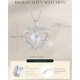 thumbnail image 5 of FANCIME Heart Rose Flower Necklace 925 Sterling Silver Birthstone Pendant Created Gemstone Jewellery Anniversary Birthday Christmas Gifts for Women 16+2 Inch, 5 of 6
