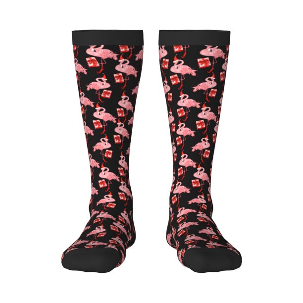 Balery New Year Flamingo Calcetines novedosos Calcetines deportivos Calcetines hasta la rodilla Calcetines de algodón Calcetines originales y geniales