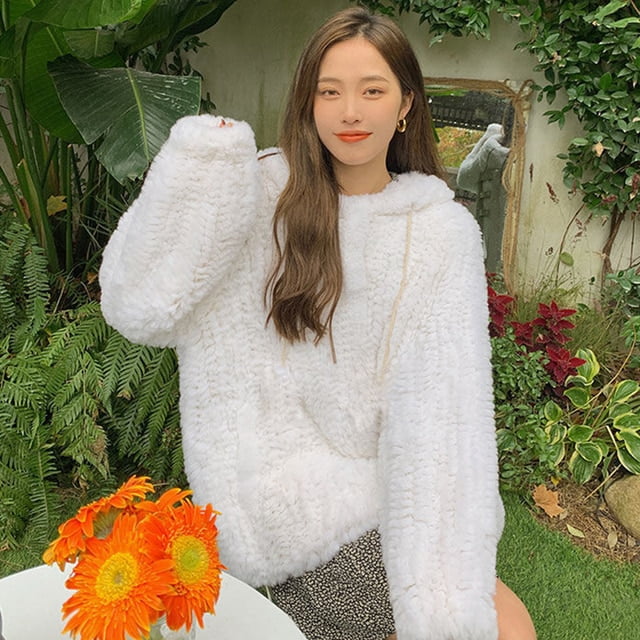 White Fur Jacket Winter Oversized Thick Warm White Fluffy Faux Fur Coat  Women Loose Casual Stylish Korean Fashion Streetwear