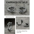 thumbnail image 6 of U7 Dragon Huggie Hoop Earrings for Men Women Sterling Silver Hypoallergenic S925 Punk Rock Earrings Jewelry Gift for Dad Boyfriend, 6 of 8