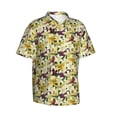 thumbnail image 3 of Xecao Lilies Flowers print Hawaiian shirt - a stylish short-sleeve button-down for men, perfect for casual beach and tropical outings., 3 of 9