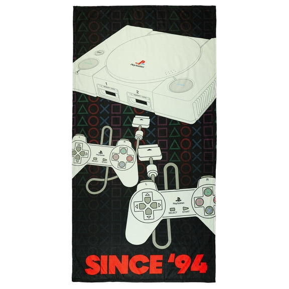 PlayStation Beach Towel Since '94 Retro Console 30" x 60" Pool and Bath
