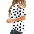 thumbnail image 3 of Women's Summer Shirts Short Sleeve Tunic Strappy Cold Shoulder Tops Polka Dolt Pullover Fashion Casual Blouses (XL, White), 3 of 6