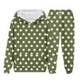 thumbnail image 4 of TEAJOPSUU Boys Girls Athletic 2 Piece Sweatsuits Soft Fleece Lined Pullover Hoodie & Joggers Solid Warm Activewear Clothing Sets for Kids 4-15 Years C-Olive Green, 4 of 5