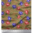 thumbnail image 1 of Soimoi Polyester Crepe Fabric Leaves & Azalea Floral Print Fabric by The Yard 52 Inch Wide, 1 of 3