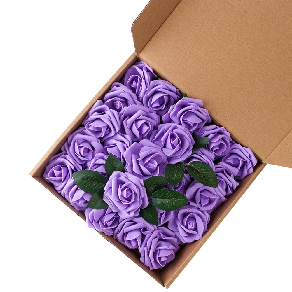 OTVIAP 25pcs PE Foam Rose Artificial Flower Bouquet