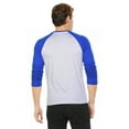 thumbnail image 3 of Men's 3/4 Sleeve Crew Neck Baseball Shirt, Casual Dynamic Cotton Raglan T Shirts, Royal Blue/Heather Gray 2XL, 1 Pack, 3 of 7