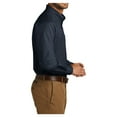 thumbnail image 3 of Mens Long Sleeve Professional Uniform Carefree Cotton/Polyester Poplin Shirt River Blue Navy Medium, 3 of 6