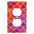 thumbnail image 2 of Metal Light Switch Plate Outlet Cover Mermaid Red Purple MER011, 2 of 13