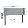 thumbnail image 7 of VECELO Queen Size Adjustable Height Upholstered Headboard, Modern Wingback Headboard with Double Nailhead Trimming and Button Tufting for Bedroom, Light Gray, 7 of 7