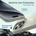 thumbnail image 6 of Designed for iPhone 15 Pro Max Case, Silicone Ultra Slim Shockproof Phone Case with [Soft Anti-Scratch Microfiber Lining], 6.7 inch, Stone, 6 of 11