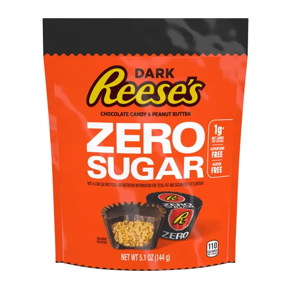 Reese's Zero Sugar Dark Chocolate & Peanut Butter Cup Miniatures Pouch -- 5.1 oz