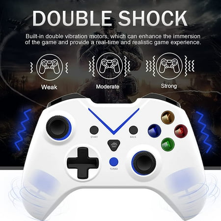 Antank Wireless Controller for Xbox Series X/S/Xbox One S/One X/PS3 /One Elite/Windows 7/8/10, Wireless PC Gamepad with 2.4GHz Wireless Adapter (Blue)