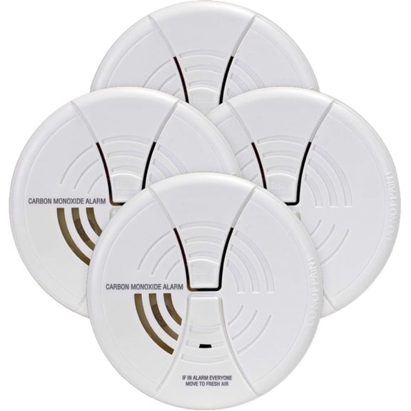 FIRST ALERT BRK CO250B Family Gard Basics Carbon Monoxide Alarm 4-Pack | Battery Operated Carbon Monoxide Detector , White