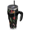 thumbnail image 2 of 40oz Tumbler,Black Christmas Gnome and Gift Pattern Insulated Tumblers with Removable Handle,Stainless Steel Double Vacuum Coffee Tumbler Cup with Straw for Home,Office,Travel,Party, 2 of 5
