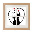 thumbnail image 1 of Amantes de los gatos sihouette animal Valentine Pantalla de escritorio de pared de marco 4 aperturas, 1 of 4