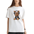 thumbnail image 1 of Playera Blanca Camiseta Estampada Perrito Yorkshire, 1 of 4