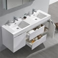 thumbnail image 3 of Fresca Valencia 60" Glossy White Wall Hung Double Sink Modern Bathroom Vanity w/ Medicine Cabinet, 3 of 5
