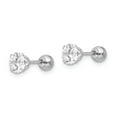 thumbnail image 2 of Real 14kt Madi K White Gold 5mm CZ and 4mm Ball Reversible Earrings; for Adults and Teens; for Women and Men, 2 of 3