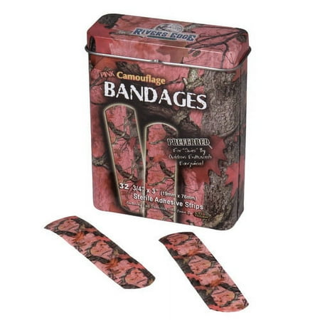 River's Edge 15 Piece Display Pink Camo Bandages