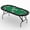 Black PU+green bottom, variant on 8-Player Oval Poker Table – 71" Collapsible Casino Card Game Table with Padded Rails, Cup Holders & Folding Legs – Ideal for Texas Hold’em & Blackjack