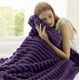 thumbnail image 3 of Manta de cama, color morado, suave y acogedora, 130 x 180 cm, 3 of 7