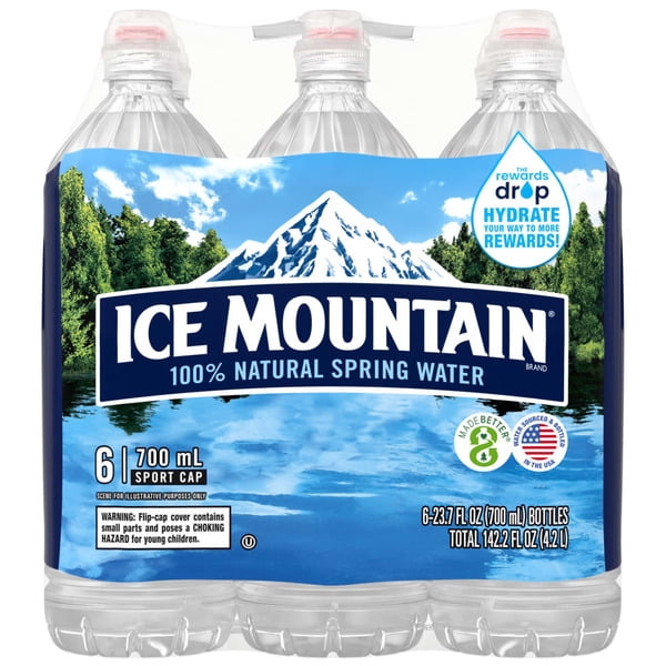 ICE MOUNTAIN Natural Spring Water 23.7 oz 6 pack