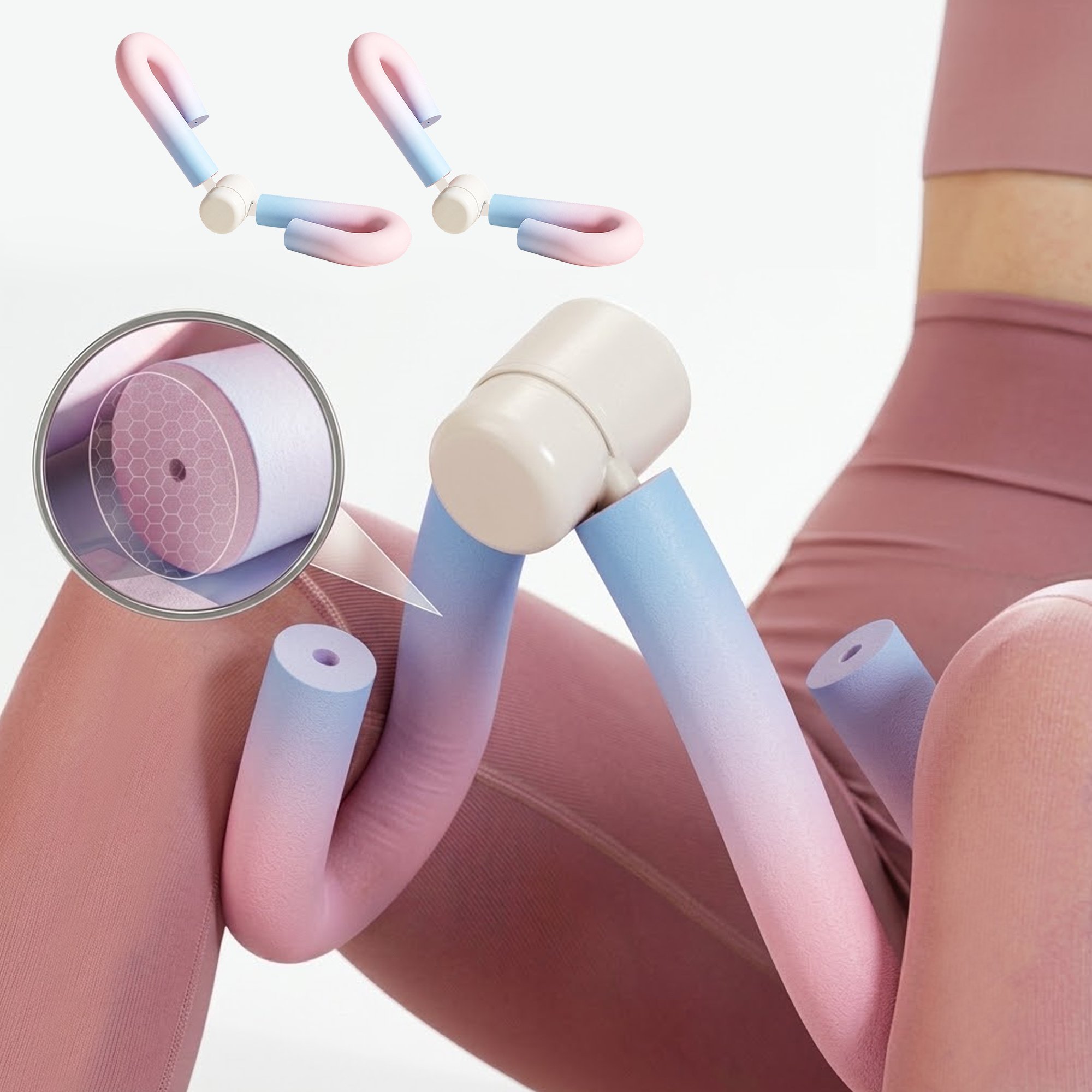 2 Pack Thigh Toner - Versatile Workout Equipment Exerciser for Toning Hips, Thighs, and Glutes - Durable, Lightweight, and Portable with Padded Handles for Home Gym,Leg Exercise Equipment
