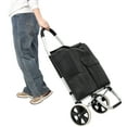 thumbnail image 2 of 40L Foldable Shopping Trolley with Wheels & Removable Waterproof Oxford Bag, 88lbs Load Capacity, Portable Cart for Grocery/Market/Travel, Black, 2 of 10