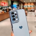 thumbnail image 4 of Compatible with Samsung Galaxy A23 5g 6.6” Phone Case Luxury Electroplate Cute Side Love Heart Pattren Cover with Camera Protection Silicone Shockproof Bumper for Galaxy A23 4g (Blue), 4 of 6