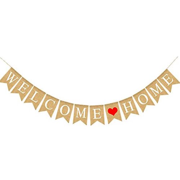 2,8M Banderole Bienvenue à la Maison Bannière Welcome Home Banner pour Fête de Famille Décoration